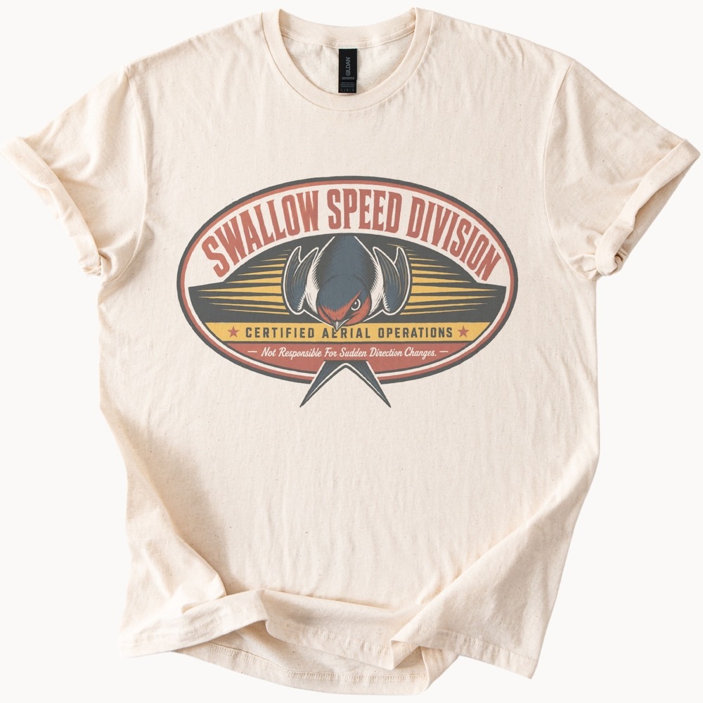 Shallow Speed Division Retro Bird Badge Graphic Tee Natural